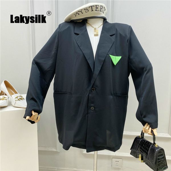 

women blazers long sleeve notched single breasted coat for office ladies solid suits with pocket, White;black
