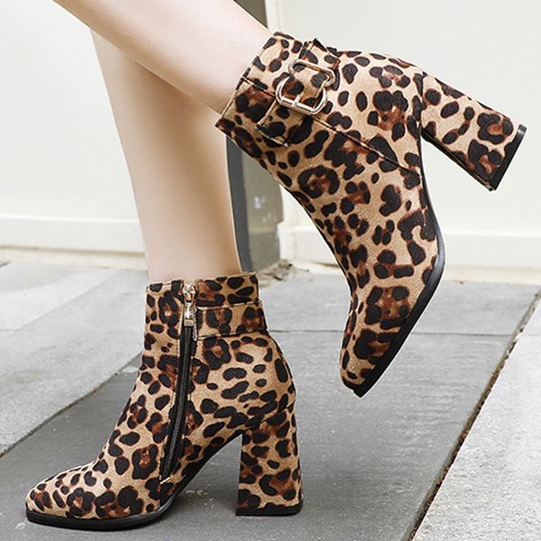 

ankle boots for women fashion shoes 2019 autumn women shoes leopard aesthetic boots luxury designers#g7, Black