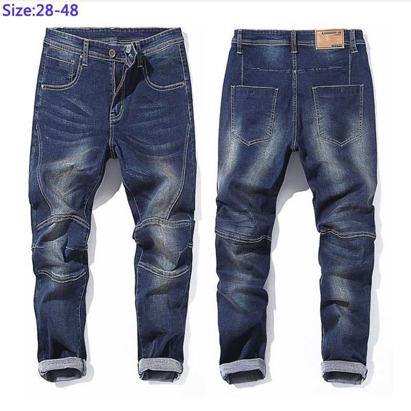 

drect sell summer new jeans men's full length pants cotton jeans extra large super big plus size 28-42 44 46 48, Blue