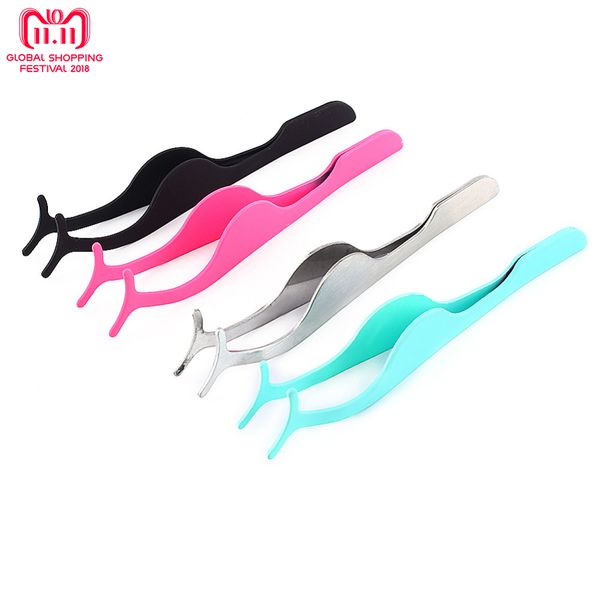 

stainless steel false eyelash fake eye lash tweezers applicator clip beauty makeup tool make up eyelashes tweezer