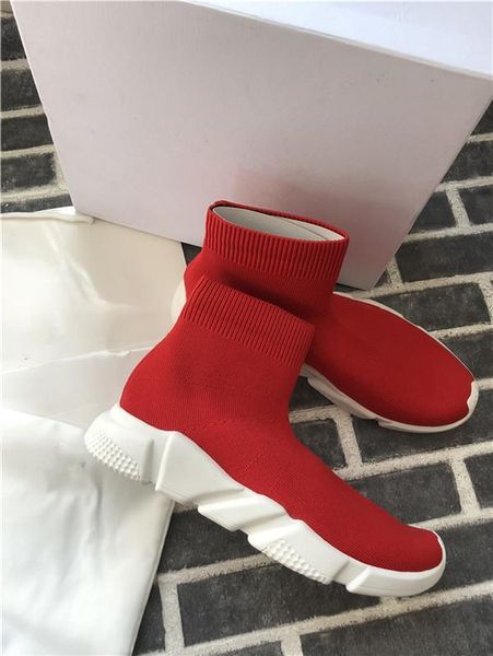 

good quality red black speed casual shoe man woman sock boots stretch-knit casual boots race runner sneaker high l14