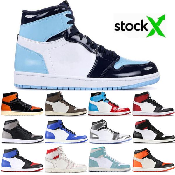 

1 high travis scotts low basketball shoes 2020 fearless obsidian men spiderman unc 1s chicago banned bred toe designer sneakers