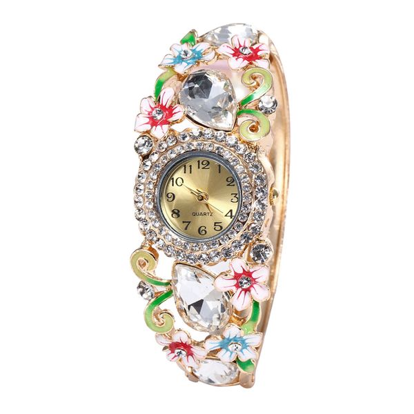 

women watches round dial full rhinestone bracelet watch fashion casual steel strip quartz wrist watch clcok reloj#w, Slivery;brown