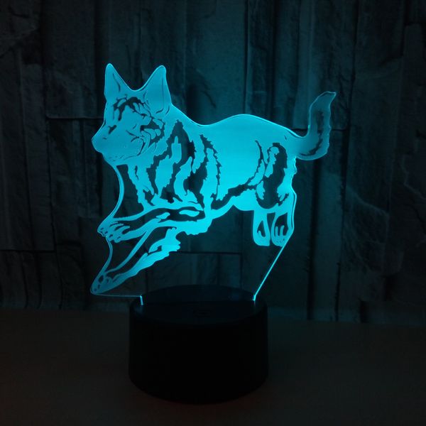 

new pattern wolf 3d small night-light colorful touch 3d small night-light colorful touch remote control virtue dog 3d small desk lamp