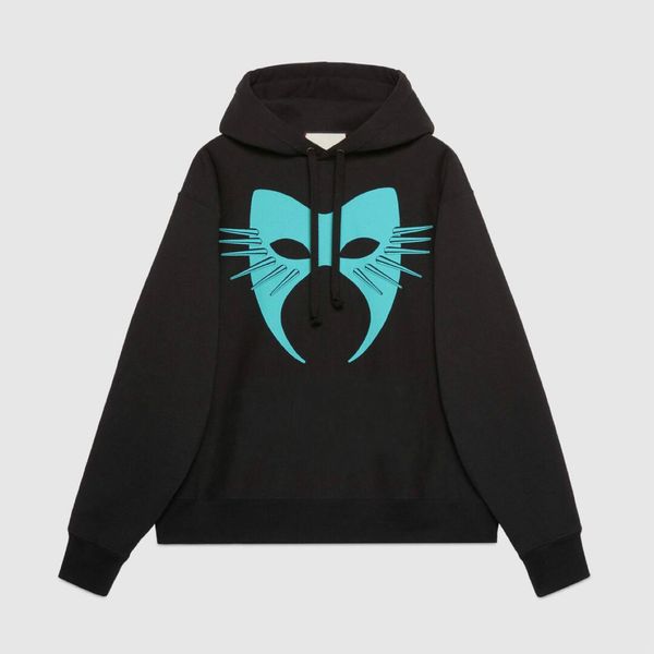 

19fw люкс европейского свитер с капюшоном животных печати логотип с длинным рукавом моды хлопка crewneck женщины мужчины конструктор толстов, Black