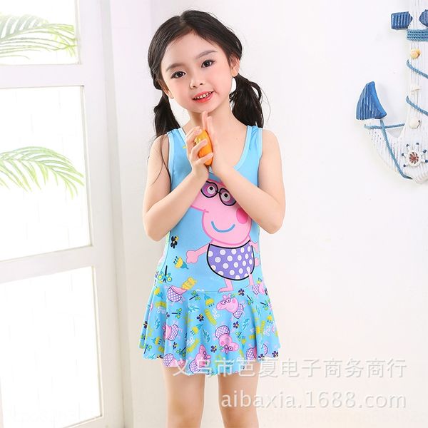 

ins little pig children's princess dress swimsuit girl princess dress style children's baby girl's swimsuit, White;black