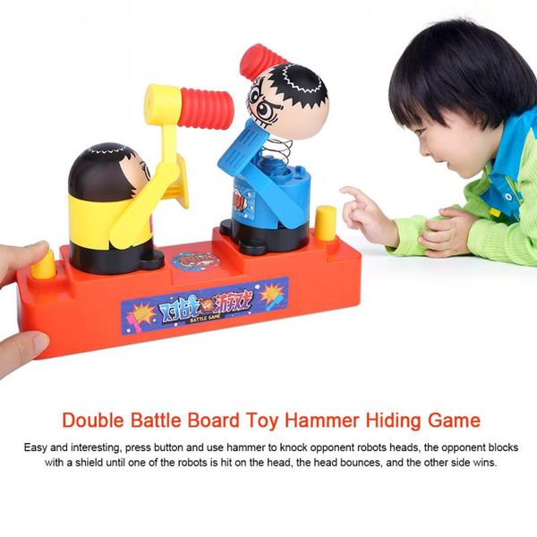 

plastic kids double battle board game toy stress rescuing interactive games hammer hiding game for children party novelty gift