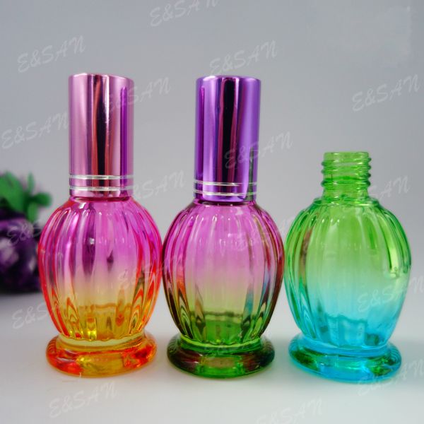 venda por atacado 10 ml lindo colorido spray frasco de vidro frasco de perfume de perfume vazio cabeça de pulverizador