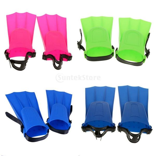 

kids adults adjustable flippers fins swimming diving learning tools blue/green/pink