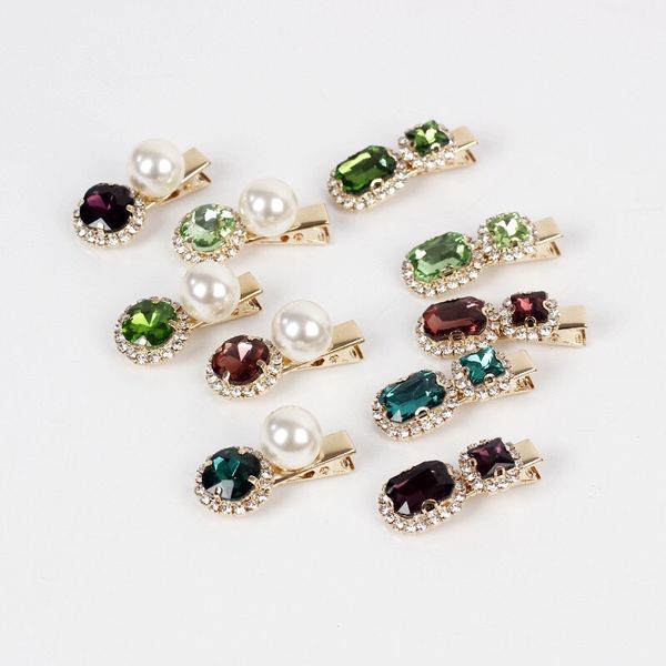 

european usa selling pearl crystal hairpins for women girls wholesale hair clips vintage palace style hair accessories, Black;brown