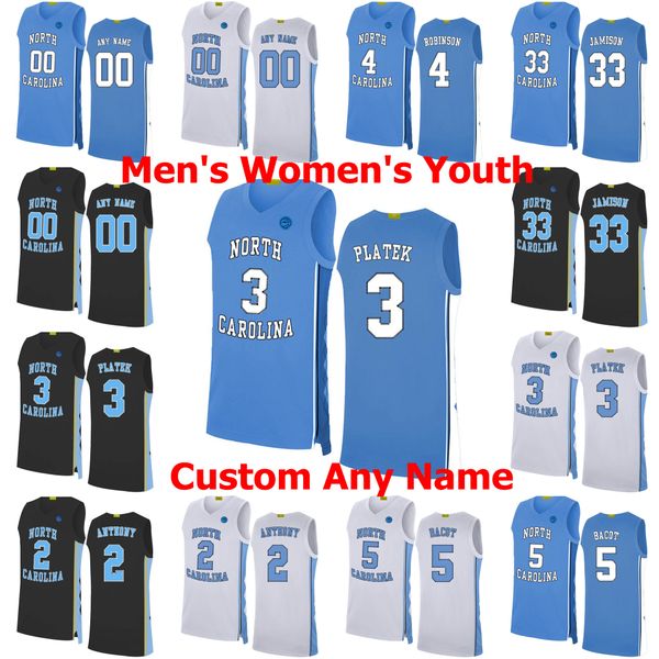 

north carolina tar heels college basketball jerseys 15 garrison brooks jersey 32 justin pierce 42 brandon huffman 2 coby white custom stitch, Black