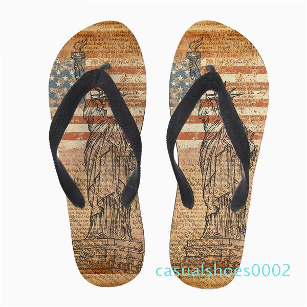 

customized summer style women flip flops 3d eiffel tower printed fashion women's home slippers woman flats slip-on shoes c02, Black