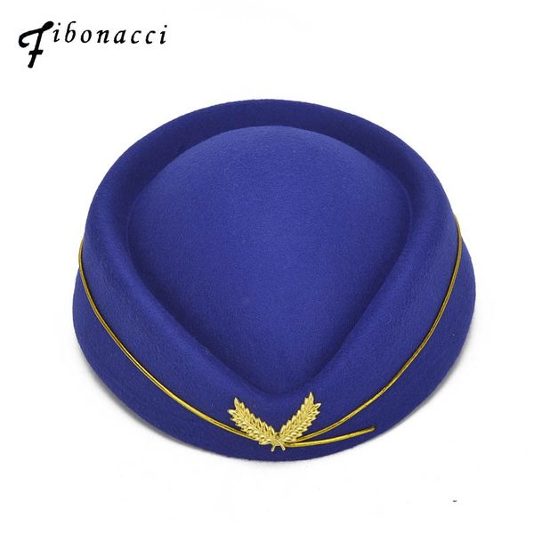 

fibonacci stewardess fedora hat nylon stereotypes beret drum team band performance ceremonial l dance cap, Blue;gray