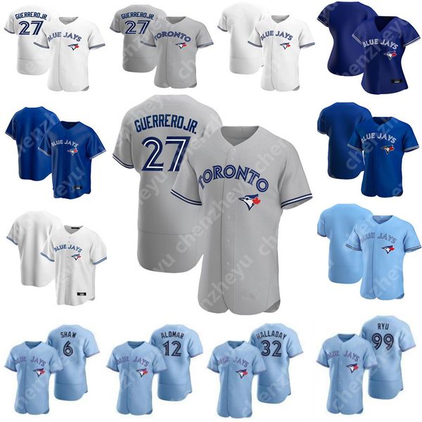 

2020 new hyun-jin ryu 27 vladimir guerrero jr. randal grichuk cavan biggio tanner roark bo bichette ryan borucki anderson roberto jersey, Blue;black