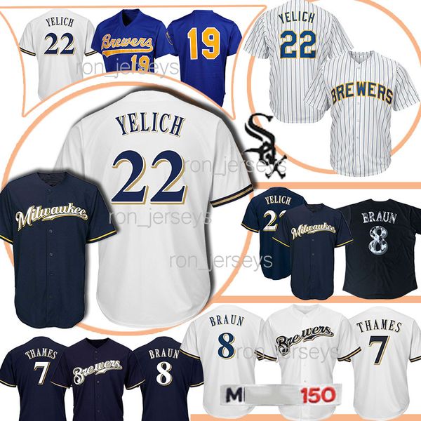 

sale Milwaukee jerseys Brewers 22 Christian Yelich 8 Ryan Braun 19 Robin Yount men Baseball Jerseys new