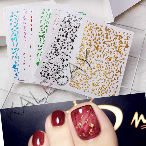 

12 color design 3d nail foil sticker manicure diy nail foil sticker decals for art decoration back glue, Black