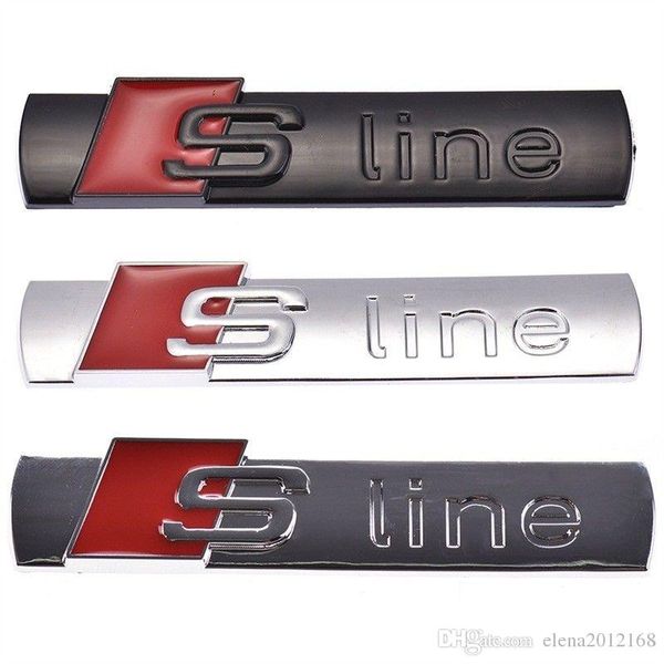 

3d metal car s line sticker cover for audi sline logo a3 a4 a5 a6 q3 q5 q7 b7 b8 c5 s6 auto car decal accessories