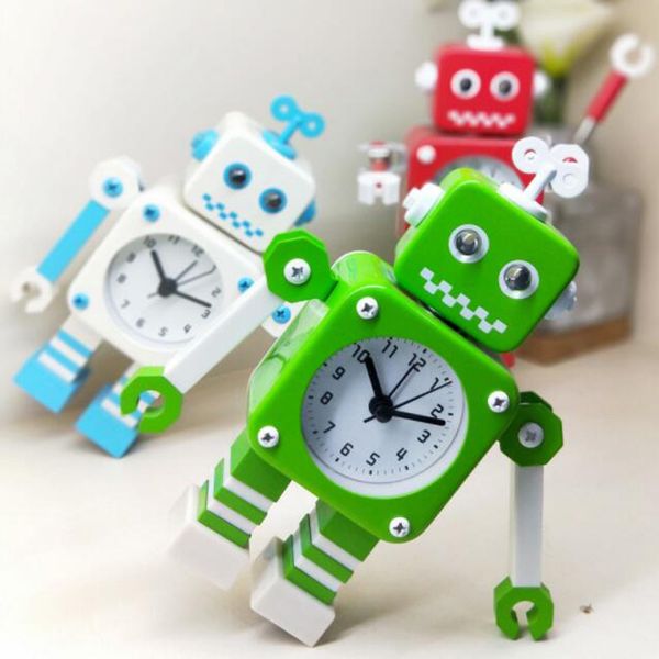 

m.sparkling originality cartoon robot alarm clock lovely children desk clock christmas gift student new year pendulum jewelry