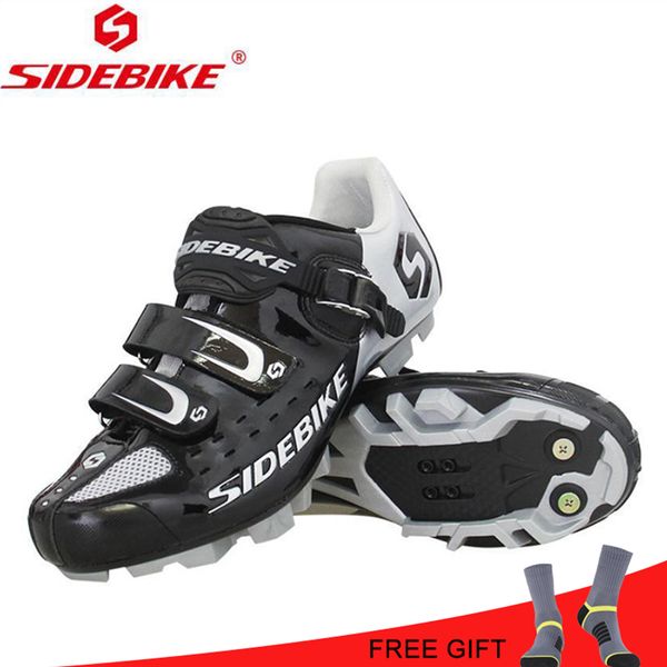 

sidebike mtb cycling sports shoes self-lock shoes mountain bicycle bike mtb bike sapatilha zapatillas ciclismo, Black
