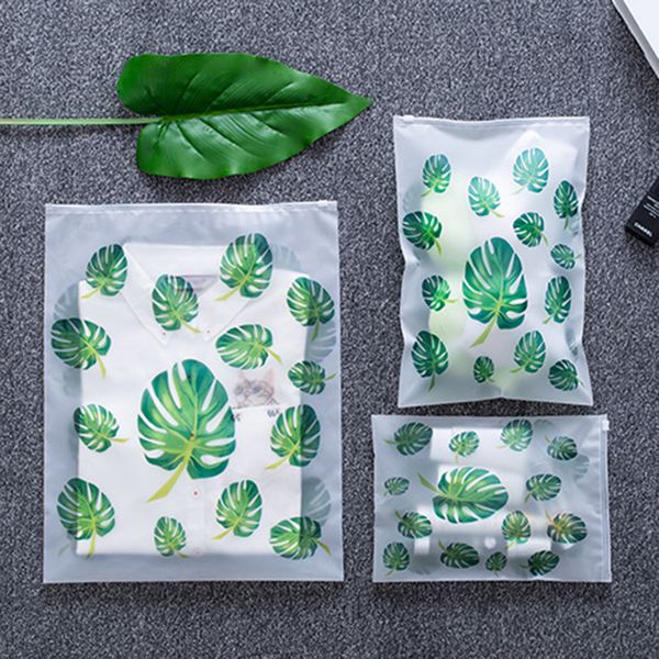 

10pcs new leaf print practical portable storage bags travel luggage partition storage bags for clothes and underwear packing organizer set