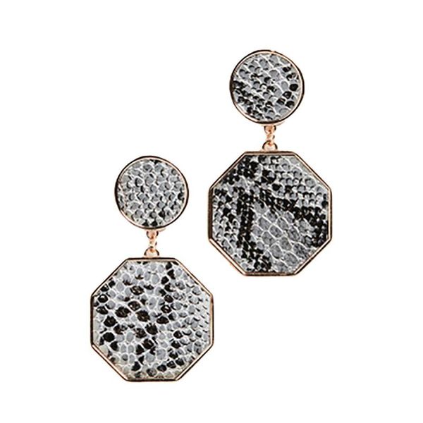 

2020 new creative minimalist geometric earrings for women ladies fluorescent serpentine geometric hexagon earrings jewelry, Silver