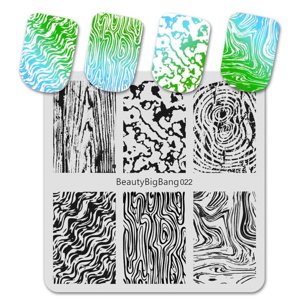 

beautybigbang nail stamping plates tree annual ring corrugation printing image stainless steel nail art stamp template mold 022, White