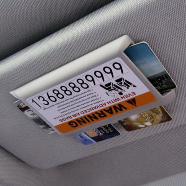 

car sun visor organizer box for temporary parking phone number clip high-speed ic card business card holder stowing tidying