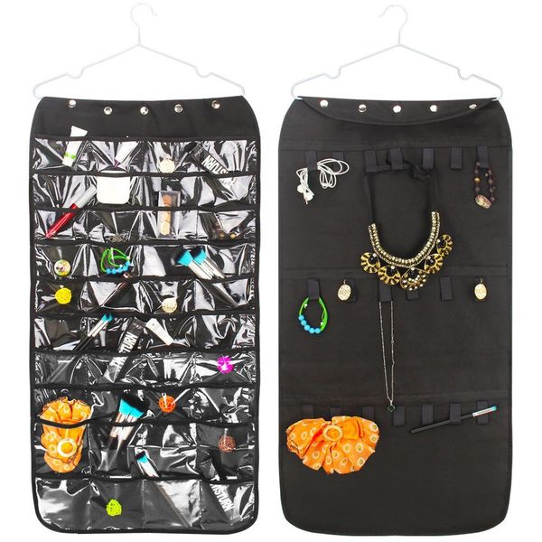 

jewelry double sided organizers hanging bag necklace earings rings washable dustproof accessories supplies storage