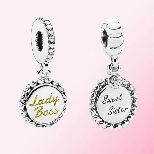 

fahmi 925 sterling silver 1:1 sweet sister lady boss dangle charm diy necklace pendant diy fashion women jewelry wholesale, Black