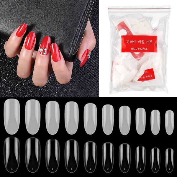 

500pcs/pack french false nail clear/natural half cover french nail tips u-shape acrylic uv gel manicure fake nails art tips, Red;gold