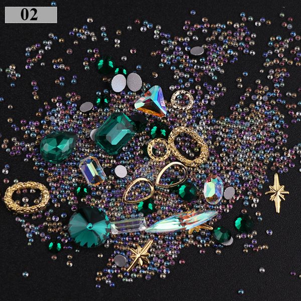 

original 3d diy glitter nail decorations rose gold rhinestones jewelry gems mix colors manicure decoration nail art tools 2019, Silver;gold