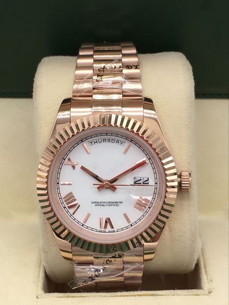 

luxury fashion mens automatic mechanical watches stainless steel 41mm watch wristwatches mens sports watches, Slivery;brown