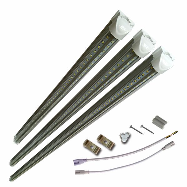 

led tube lights 8ft v-shaped t8 tube 4ft 36w 5ft 45w 6ft 52w 8ft 72w integrated cooler door led fluorescent double glow lighting