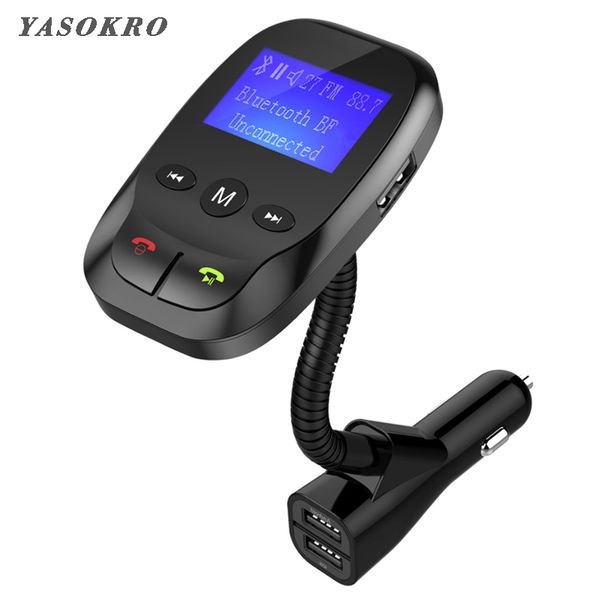 

Car Fm Transmitter Bluetooth Wireless In-Car Radio Car Kit AUX Bluetooth Handsfree and Dual USB Charger Support TF Card & U Disk