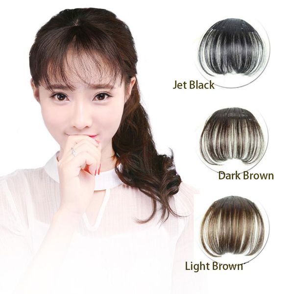 Clip In Bangs 100 Human Hair Bangs Dark Brown Hand Tied Natural Air Bangs Fringe Hair Extensions Wavy Hair With Bangs Hairstyles Wavy Hairstyles With