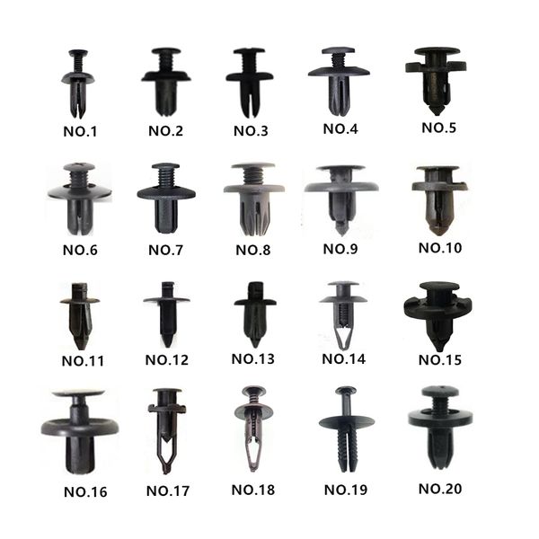 

20pcs mixed auto bumper fender cover plastic fastener clip set for cars screw rivet