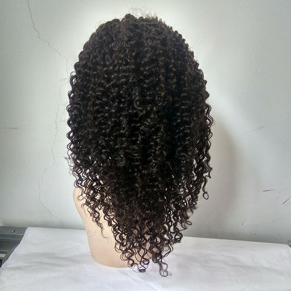 

kinky curly natural hair line brazilian virgin raw peruvian full lace wig lace front hair wigs 14 inch in stock, Black;brown