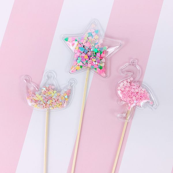 

princess prince fairy transparent cake er heart star crown cloud confetti cake er wedding birthday party cake decoration