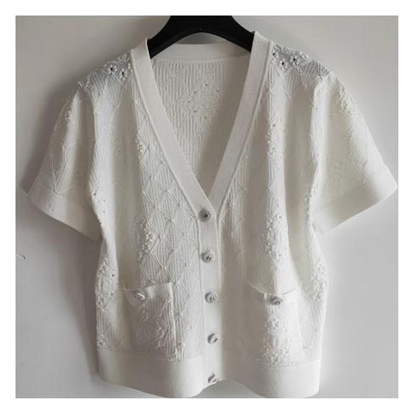 

womens brand knit cardigan ladys designer short sleeve sweaters women casual solid color clothing fashion sweater 2020 new spring, White;black