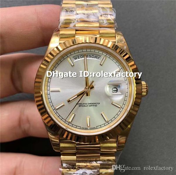 

EW New Luxury 22-82-38 Часы Swiss 3255 Автоматическая 28800bph сапфировое желтого золота белый / чер