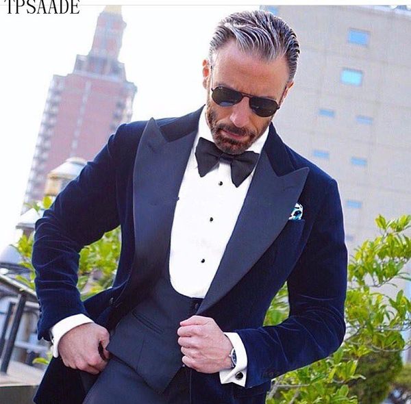 

three pieces men suits peaked lapel velvet formal men suit tuxedos for homme formal suits jacket+vest+pant, White;black
