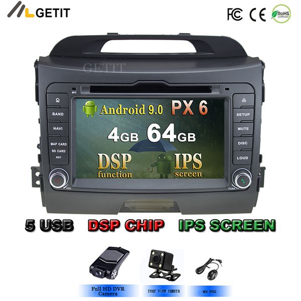 

ips android 9.0 4g 64g car dvd player for kia sportage 2010-2012 gps radio