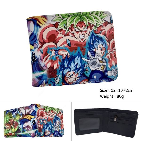 

new arrival z cartoon wallet anime super broly men's short wallet with coin purses student purse gift, Red;black