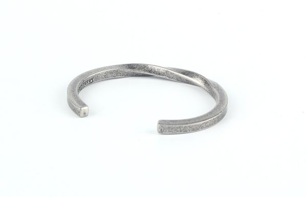 

twisted square titanium steel bracelet european and american fashion spiral letter never give up inspirational couple men and women bracelet, Black