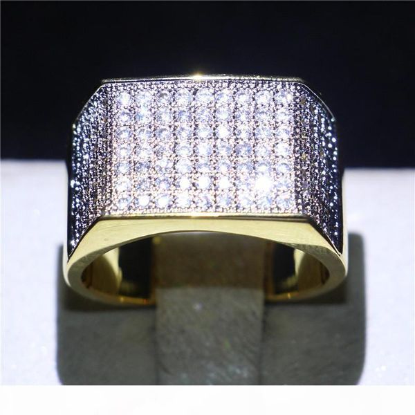 

изысканный желтого золота заполненные eternal обручальное кольцо diamonique cz кольца перста ювелирных изделий для мужчин обручальное подарк, Slivery;golden