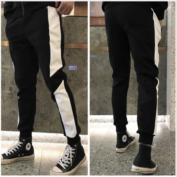 

2020 new fn3355 thick fleece jogger mens pants cotton trousers male winter warm velvet sweatpants tracksuit joggers winter casual pants, Black