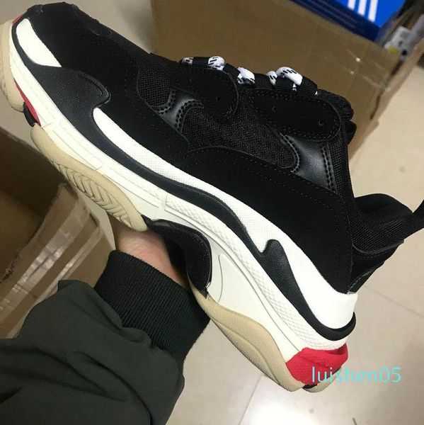 

paris triple s tennis designer luxury womens shoes low sports sneakers tripler men's and women's trainers shoe al05, Black