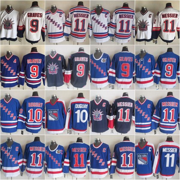 

9 adam graves new york 10 ron duguay rangers jersey men vintage classic 11 mark messier 13 sergei nemchinov 75th hockey jerseys, Black;red