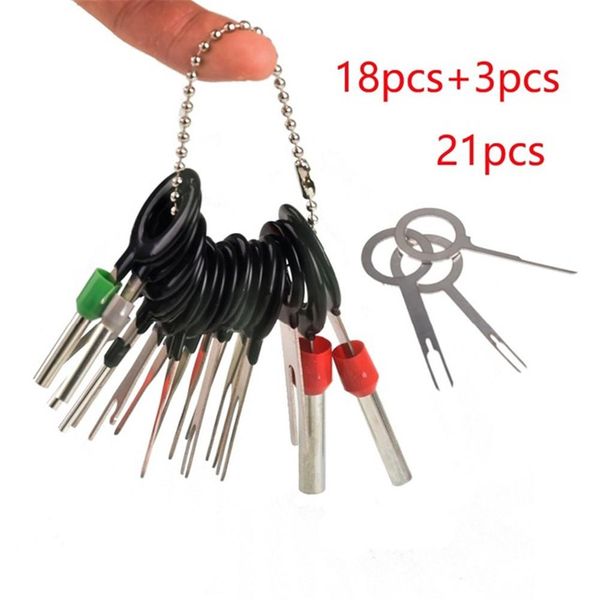 

21 pcs 2019 new car terminal removal electrical wiring crimp connector pin extractor kit automobiles terminal repair hand tool