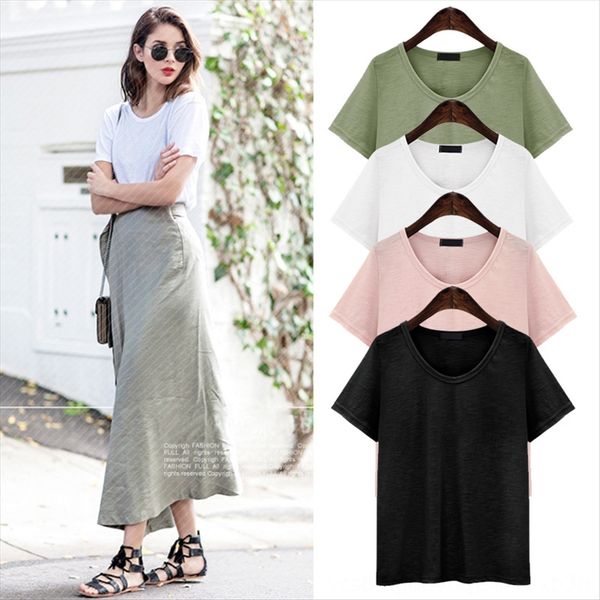 

fat plus size short sleeve - bfwind t-shirt women's fat mm base shirt t, White